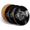 Destination Vinyl 4 Set - Black French Bulldog Dog Coasters