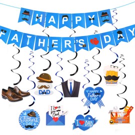 CCINEE Father's Day Hanging Decorations,Father's Day Hanging Swirls Banner Party Supplies for Father's Day Party Decorations