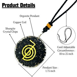 Shungite Orgone Pendant (Reiki, Round)