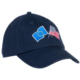 Ann Arbor T-shirt Co. Sombrero de béisbol de perfil bajo con bandera de American Friendship Nations para hombres y mujeres, Azul marino, Talla única