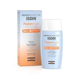 ISDIN Fotoprotector Fusion Fluid COLOR SPF 50, Protector Solar Facial, Innovadora textura ultraligera con color que se funde con tu piel, 50ml        