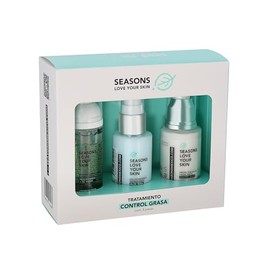 Seasons love your skin Kit Rutina Facial Skincare Control Grasa Tratamiento Antiacné | Espuma limpiadora Facial + Hidratante Aloe Vera + Bloqueador Ni