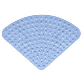 Bathsafe Sector Rubber Corner Shower Mat Anti-slip Quadrant Bath Mat Anti-Bacterial Suction Mat for Shower or Tub,Non-slip Bathtub Mat,54x54CM,Blue