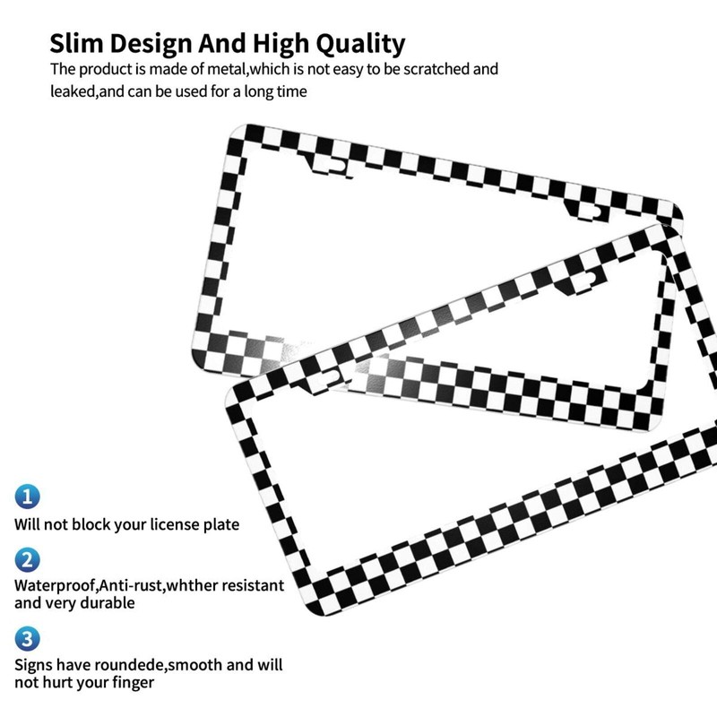 TianHeYue 2Pack Simple Style Black and White Racing and Checkered