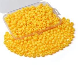 Sahoottie Orange Pony Beads 9 mm Orange Beads Large Hole Kandi Beads Hair Beads for Braids Pony Beads for Threading Beads for Bracelets Necklace Crafts Pack of 500