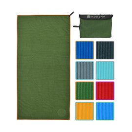 ECCOSOPHY Microfiber Gym Towel for Working Out - Quick Dry Towels with Highly Absorbent Ribbed Texture for Sweat During Workout Yoga Sports & Camping - Ideal for Fitness & Exercise (71x35-Fern)