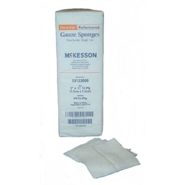 McKesson Performance 3X3 Gauze Sponge 12Ply Nonsterile - Pack of 200 - Model 33122000