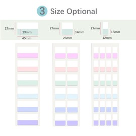 WIICOYK Pastel Sticky Notes Tabs, Transparent Sticky Tabs, Index Tabs, Sticky Notes Writable Annotation Tabs for Book Reading, File Classification, Book Tabs Flags, Label, Page Markers (Type A-M)