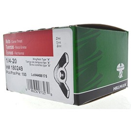 Hillman Fastener S 100Pk 180249 Tuercas de ala de 1/4"