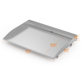 Stanbroil 22 Inch Stainless Steel Flat Top Griddle Replacement Top for Blackstone 22" Tabletop Griddle Station, Griddle Top Replacement with Rear Grease System