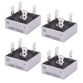 Taiss 4Pcs KBPC5010 Bridge Rectifier AC to DC 1000V 50A Full Wave Single Phase Metal Housing Bridge Rectifier