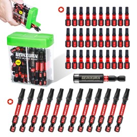 Geinxurn Impact #25 Torx Screwdriver Bits Set,43 Pcs Magnetic1”/2” T25 S2 Steel Driver Bits with Storage Colorful Box