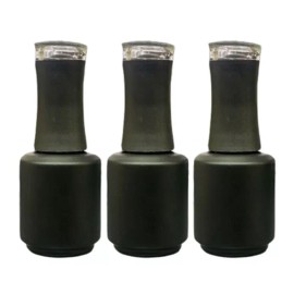 Burmax Empty Black Amber Glass Nail Polish Bottle 15 ml / 0.5 oz - 3 PCS - DLC373-3