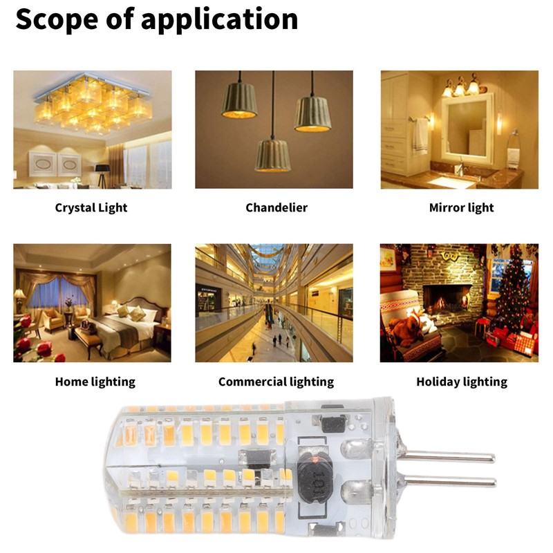 6Pcs GY6.35 LED Bulbs 5W AC 12V Warm White 2700