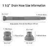 1 1/2" Flexible Drain Hose, Extendable Flexible Sink Drain Hose