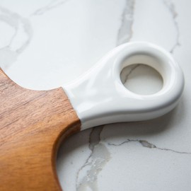 Jeanne Fitz Charcuterie Board – White Collection Acacia Wood Square Charcuterie Board, Medium, Serving Cheese Board, Unique Party Gift, Housing Warming, Wedding Gifts, New Home