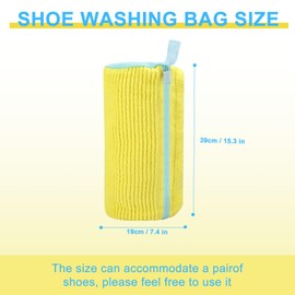 GWJX Shoe Washing Bag Washing Machine 2 Washing Machine Bags Reusable Zip Plush Laundry Bag Shoe Bag Protect Both Shoes and Washing Machine (Yellow)