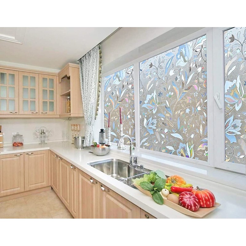 NIVIY Window Privacy Film with Installation Tools, Bathroom Frosting Decorative