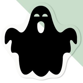 Azeeda 4 x Klein 50mm 'Geist' Permanente Transparente Aufkleber für Fenster/Autos/Wände/Skateboards etc (DC00062089)