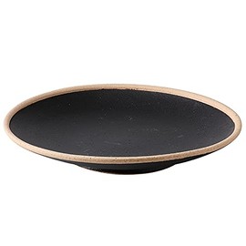 Hasamiyaki 19977 Risa Emon Kiln Plate, Medium Plate, 6 Inch (20 cm), Black, Genuine, Mat, Made in Japan