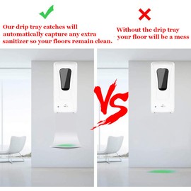 Drip Tray for Automatic Soap Dispenser, Wall Mount and Hand Sanitizer Dispenser, Dispenser Stand,Soap Dispenser Bracket, Prevent Dripping and Spraying, Easy to Clean (White)