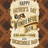 Prime Greetings Son Father's Day Card, Made in America, Thick