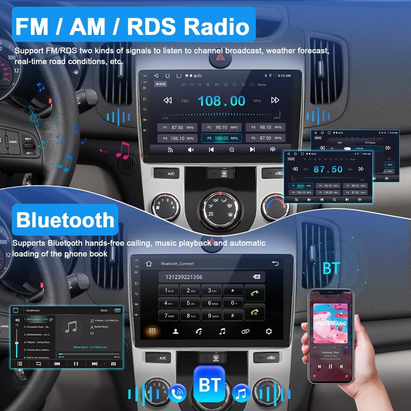 Podofo Car Radio Stereo for Kia Forte 2009 2010 2011