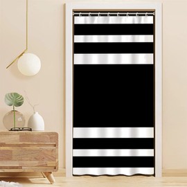 Uiiooazy White Black Shower Curtain for Bathroom Boho Waterproof Shower Curtains Cloth with Hooks Bohemian Stripe Fabric Home Bath Decor Curtain 48x72 inches