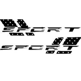 Sport Letter Decal for Car,16 Inch, 2 Pack,Vinyl Decal Reflective Automotive Exterior Sticker Fit for Most Car(Black American Flag)