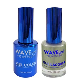 WAVEGEL Soak-Off Gel & Nail Lacquer Matching Duo Set - Royal Collection - #086 Riddle Green I 0.5 Oz