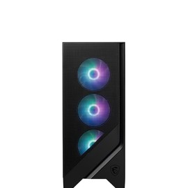 MSI MAG Forge 321R Airflow - Premium Mid-Tower Gaming PC Case - Tempered Glass Side Panel - ARGB 120mm Fans - Liquid Cooling Support up to 360mm Radiator - Vented Front Panel