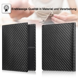 FINTIE Car Vehicle Registration Certificate Protective Cover, Ultra Thin Lightweight Vehicle Registration Certificate Credit Card Case with Premium Faux Leather, Many Colours for Vehicle Registration Card, Black