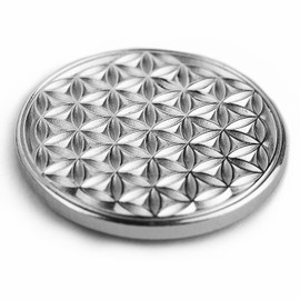 EnerChrom - Flower of Life - Lucky Coin as Lucky Charm - Metal Colour: Silver - Flower of Life Talisman, Packed as a Gift in Organza sacks.