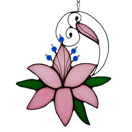 Lily Love Flower Gifts for Her Women, Mothers Day Anniversary Love Gift for Wife Girlfriend, Stained Glass Window Hanging Floral Suncatcher Gifts, Valentine Day Gift for Her