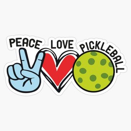 Peace love pickleball Bumper Sticker Vinyl Decal 5 inches