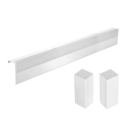 Upgraded 5 FT Base board Heater Cover with Left and Right Endcaps, Galvanized Steel Easy Slip-On Heater Cover for Replacing Old and Rusty Looking Electric and Hydronic Base board Heat Covers