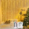 echosari Curtain Lights Battery Operated 200 LED Curtain Fairy Lights