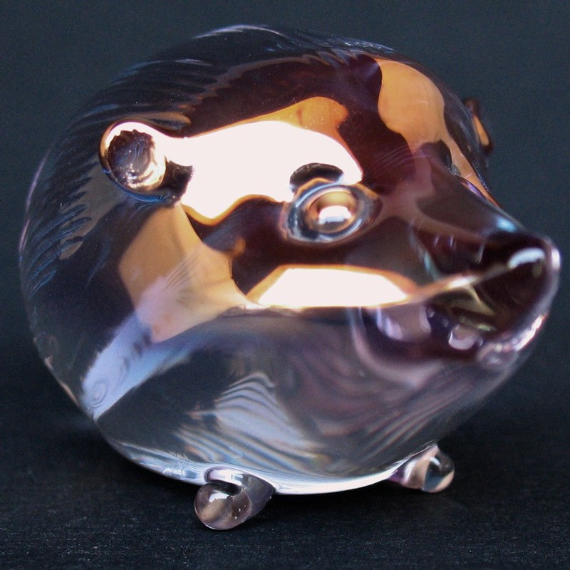 Hand Blown Glass Hedgehog Figurine