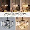 Helitemis Modern Tiered Crystal Chandelier, Black Modern Pendant Light with