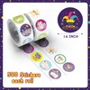 1000Pcs Happy Purim Sticker Rolls,20 Styles Round Purim Gift Wrapping