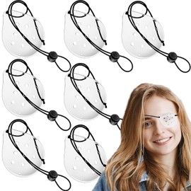 Yssreey 12 Pieces Clear Eyes Plastic Eye Shield Breathable Patch Covering with Elastic Rope for Eye Protection After Surgery