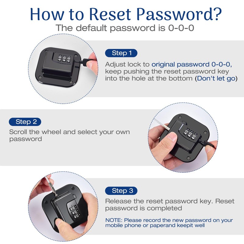 Fridge Refrigerator Lock with Combination, Heavy Duty Lock for Cabinet,
