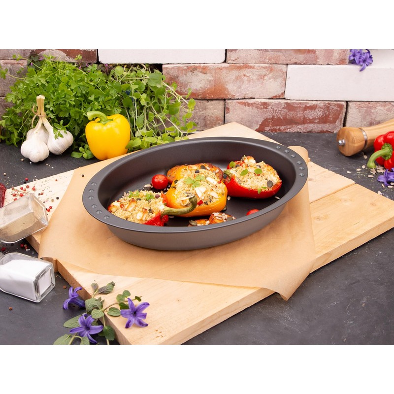 CHG 3381-16 Baking Mould Oval Anthracite Metallic