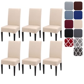 Chair Covers, Set of 4 or 6 Stretch Chair Covers for Dining Room Chairs, Removable, Washable, Chair Protection, Decoration, Chair Cover for Hotel, Ceremony, Banquet, Kitchen, Restaurant, Home, Wedding, Party