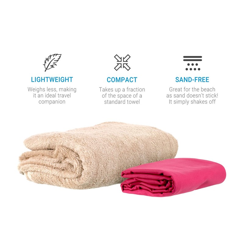 Lifeventure SoftFibre Travel Towel — Compact, Lightweight Quick-Dry Sports &