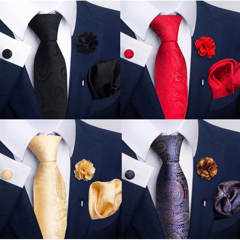 MaRowsm Necktie, Formal, Floral, Business, Job Hunting, Luxury, Striped, Wedding,