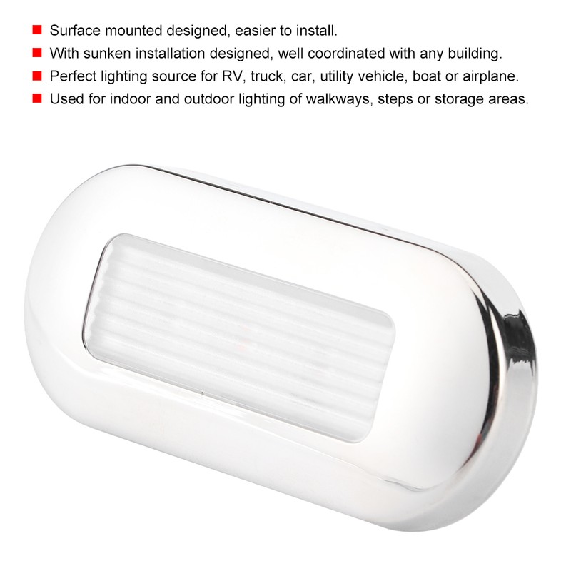 12V DC LED Walkway Courtesy Light Oval Shape 3 Lamp