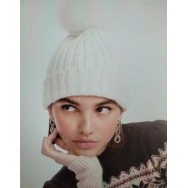 J.Crew Beanie: pom-pom beanie Ivory New with Tag