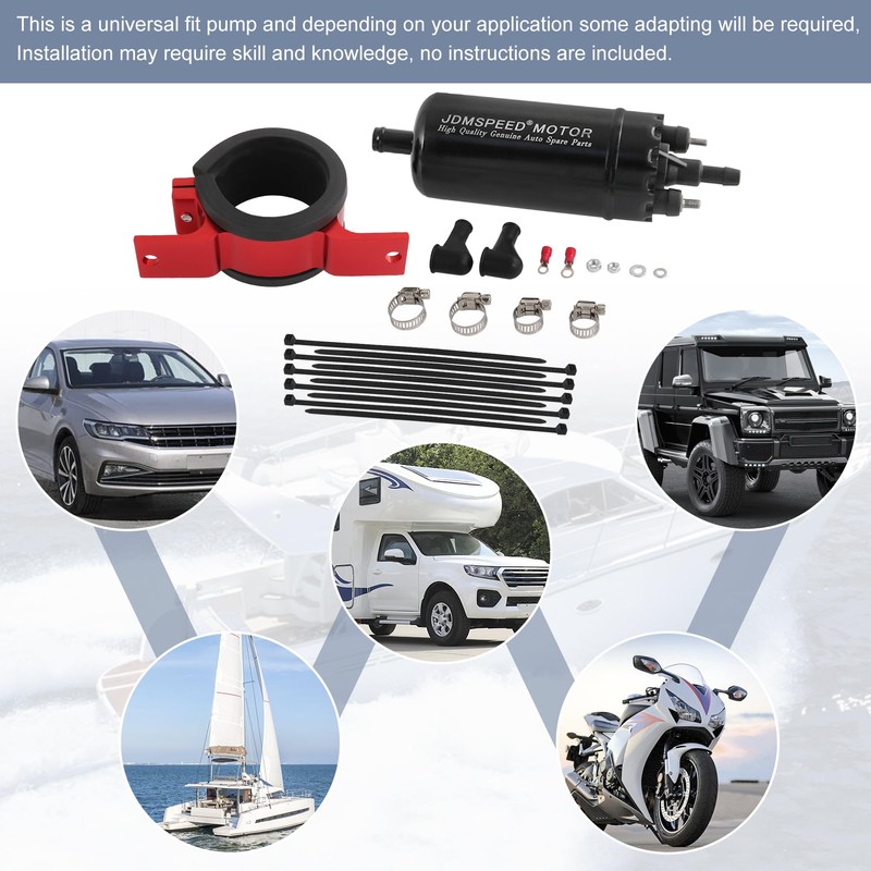 Universal External Inline High Pressure Fuel Pump 12V with Mounting
