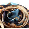 Bufanda larga de seda, estampado floral y gráfico, Blue Taupe